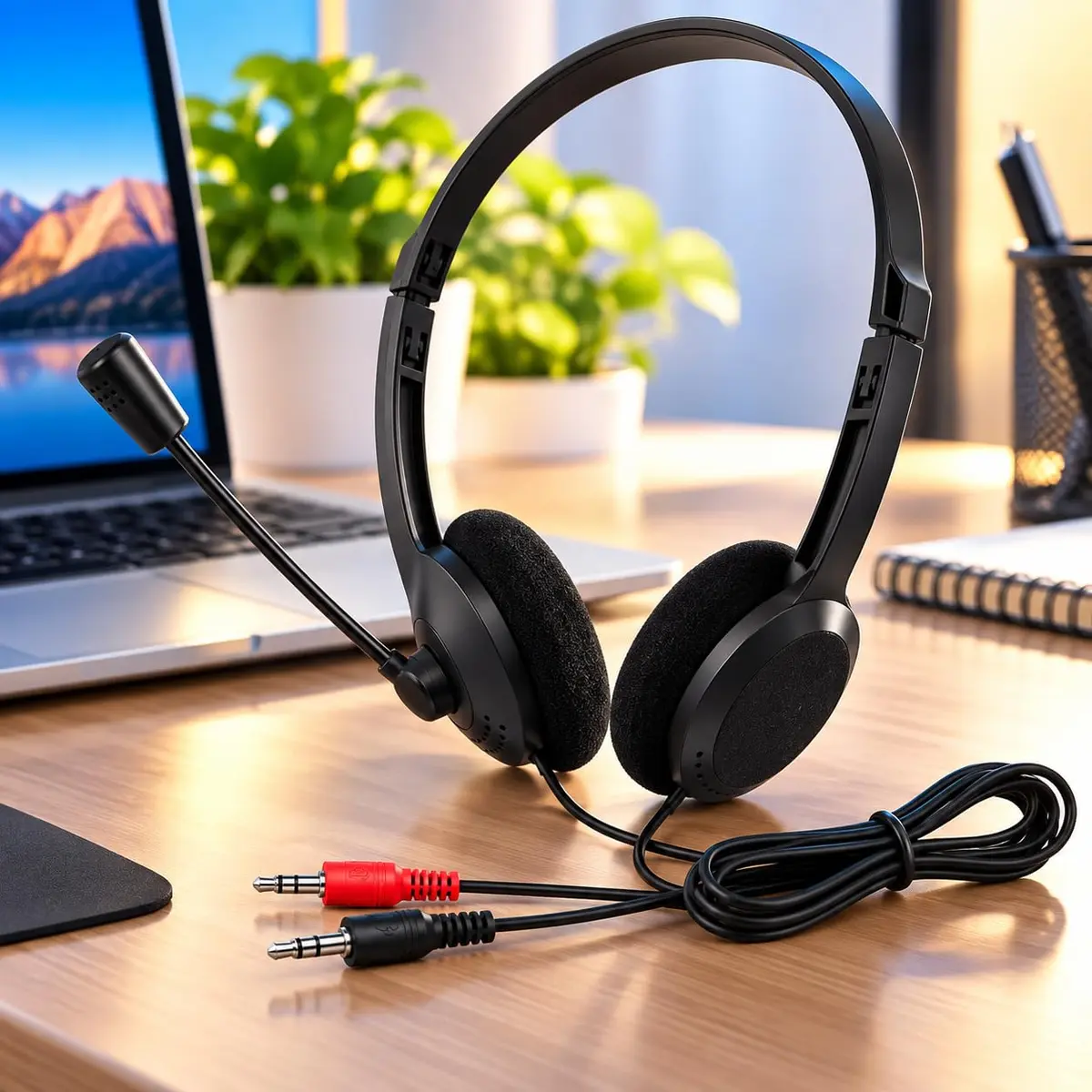 Fone de Ouvido Headset com Microfone - Conexão P2 Controle de Volume PC | Microfone Integrado; Conexão P2; Haste ajustável; Controle de Volume; Uso Multimídia - 1