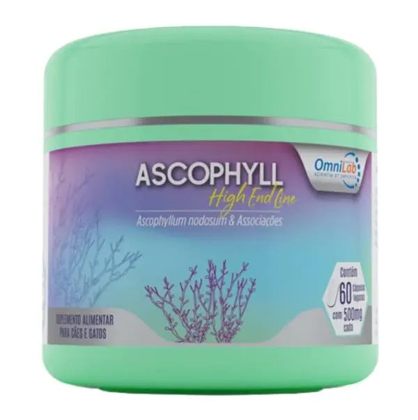 Ascophyll 60 capsulas Veganas 500mg High end line (Fucoidan) para cães e gatos - Omnilab