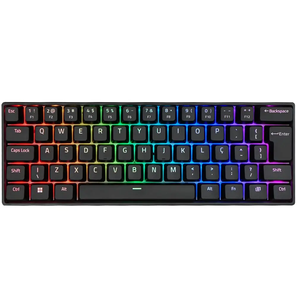 TECLADO MECANICO AKKO PRETO MODELO 3061S ABNT2 SWITCH PINK