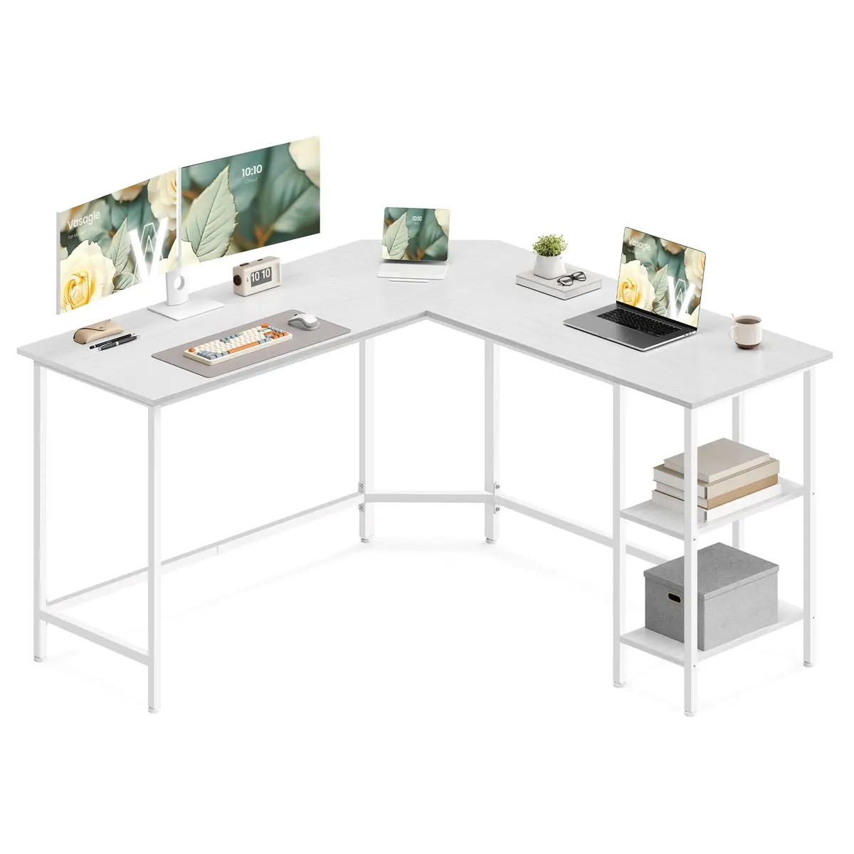 VASAGLE Mesa de Computador, Escrivaninha para Escritório, para Estudo, Quarto, Sala de Estar, BRLWD072W44V2