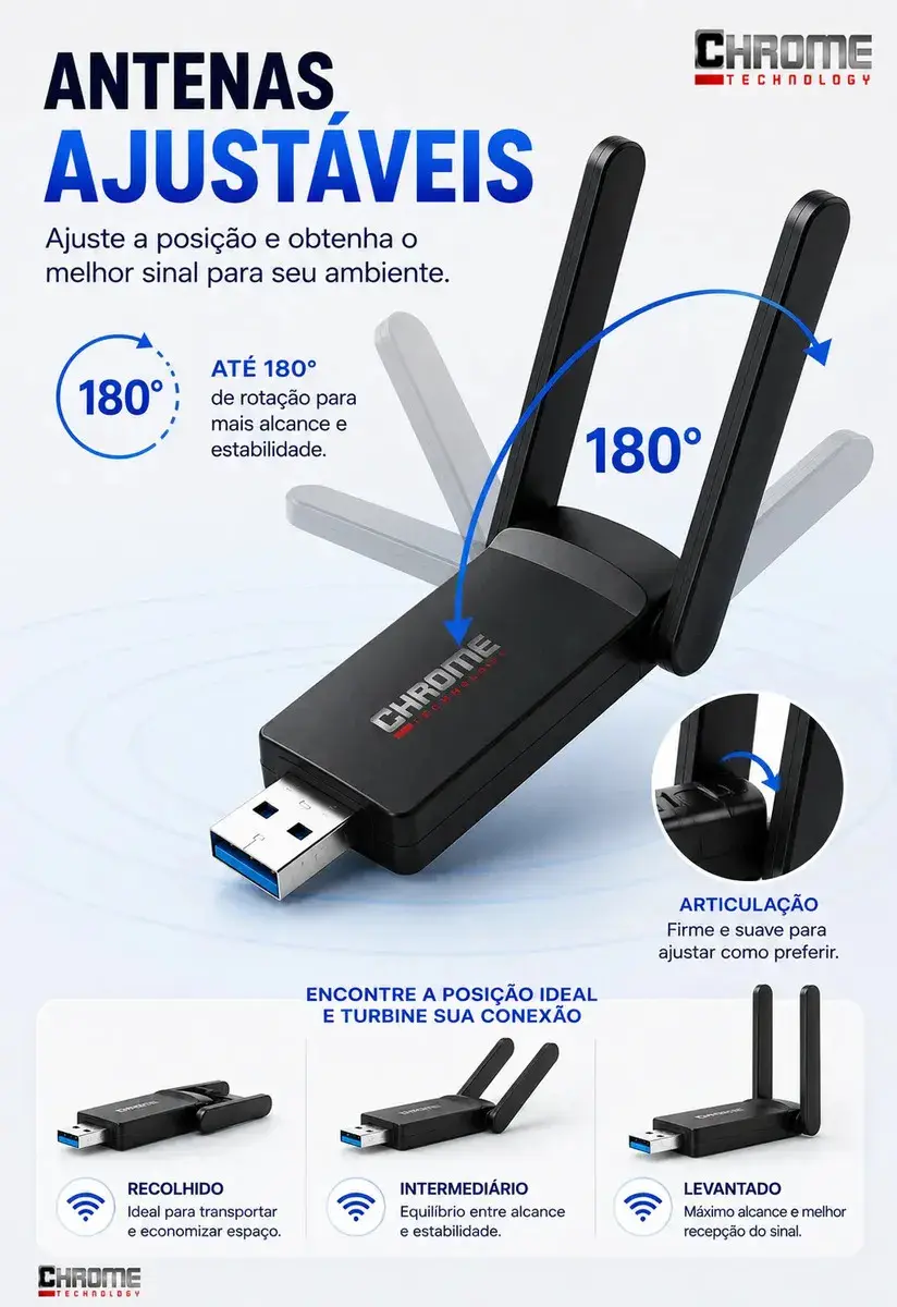 Adaptador Wifi Computador Pc Notebook Jogos Usb 3.0 Dual Band 5ghz Wifi 6 - Placa De Rede Wifi Gigabit Alta Velocidade Mu-mimo - Adaptador Ethernet Usb Rj45 Rtl8812bu Compatível C/ Mac Windows Linux. thumbnail 4