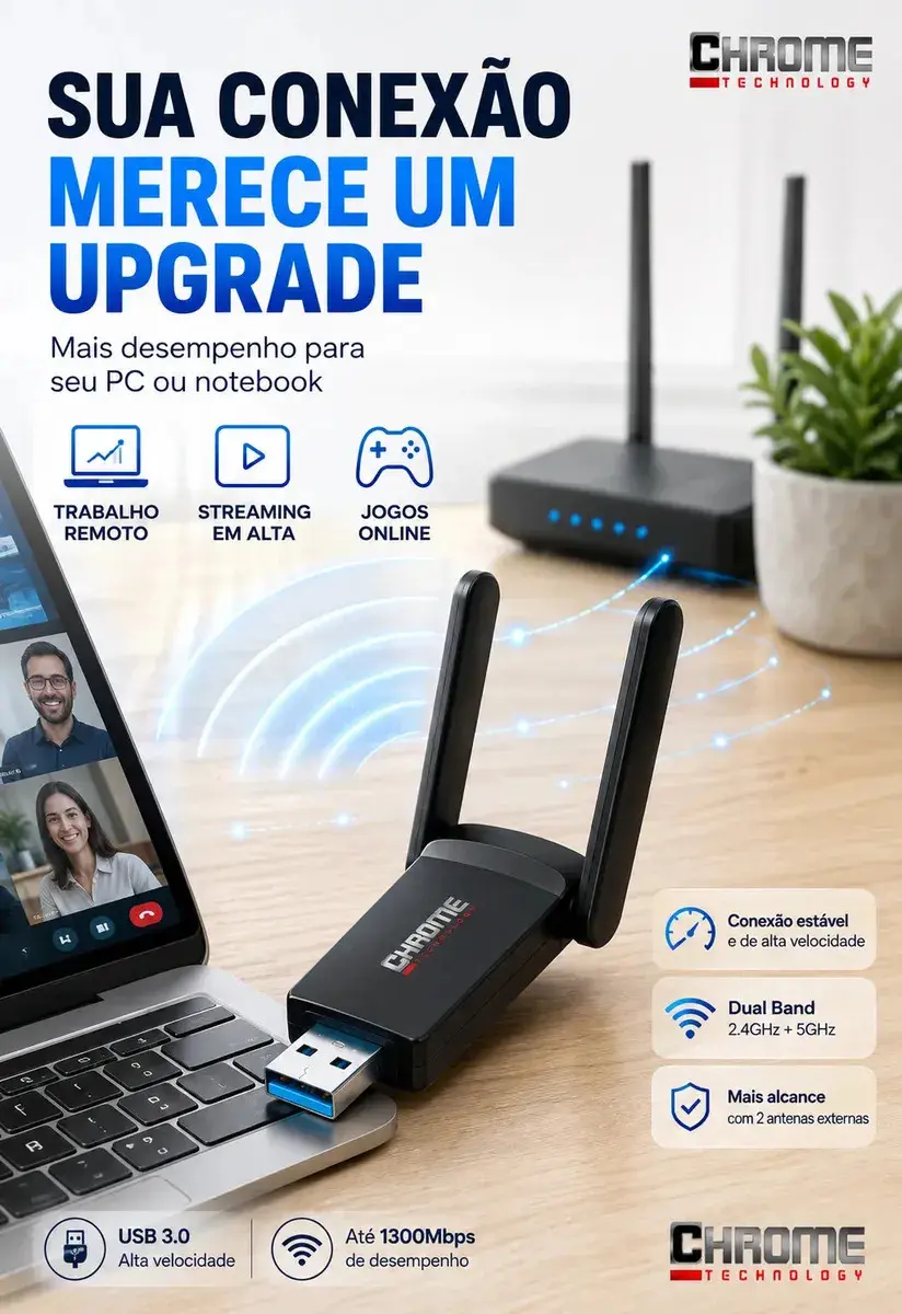 Adaptador Wifi Computador Pc Notebook Jogos Usb 3.0 Dual Band 5ghz Wifi 6 - Placa De Rede Wifi Gigabit Alta Velocidade Mu-mimo - Adaptador Ethernet Usb Rj45 Rtl8812bu Compatível C/ Mac Windows Linux. thumbnail 5