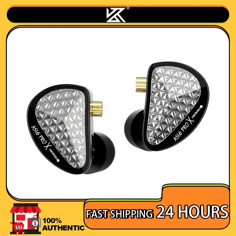 KZ AS16 Pro X Fone de ouvido intra-auricular 8 armadura balanceada fone de ouvido esportivo com cancelamento de ruído para jogos com cabo de áudio removível - 1