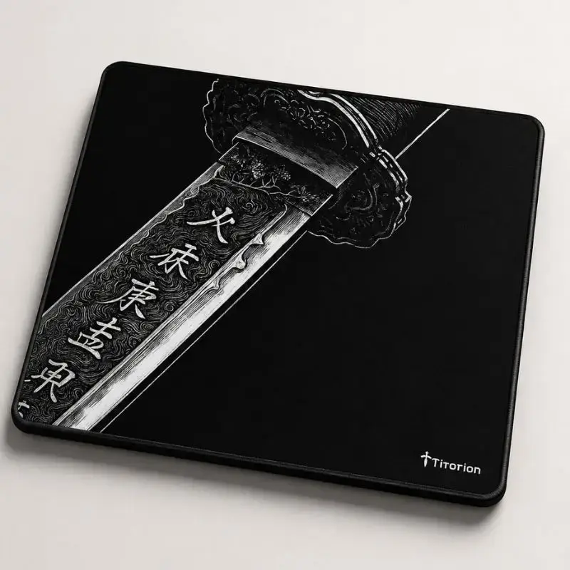 Mouse Pad Gamer APEX Control Profissional 49x42 Deskpad Branco Preto Hexágono Ergonômico Titorion - 1