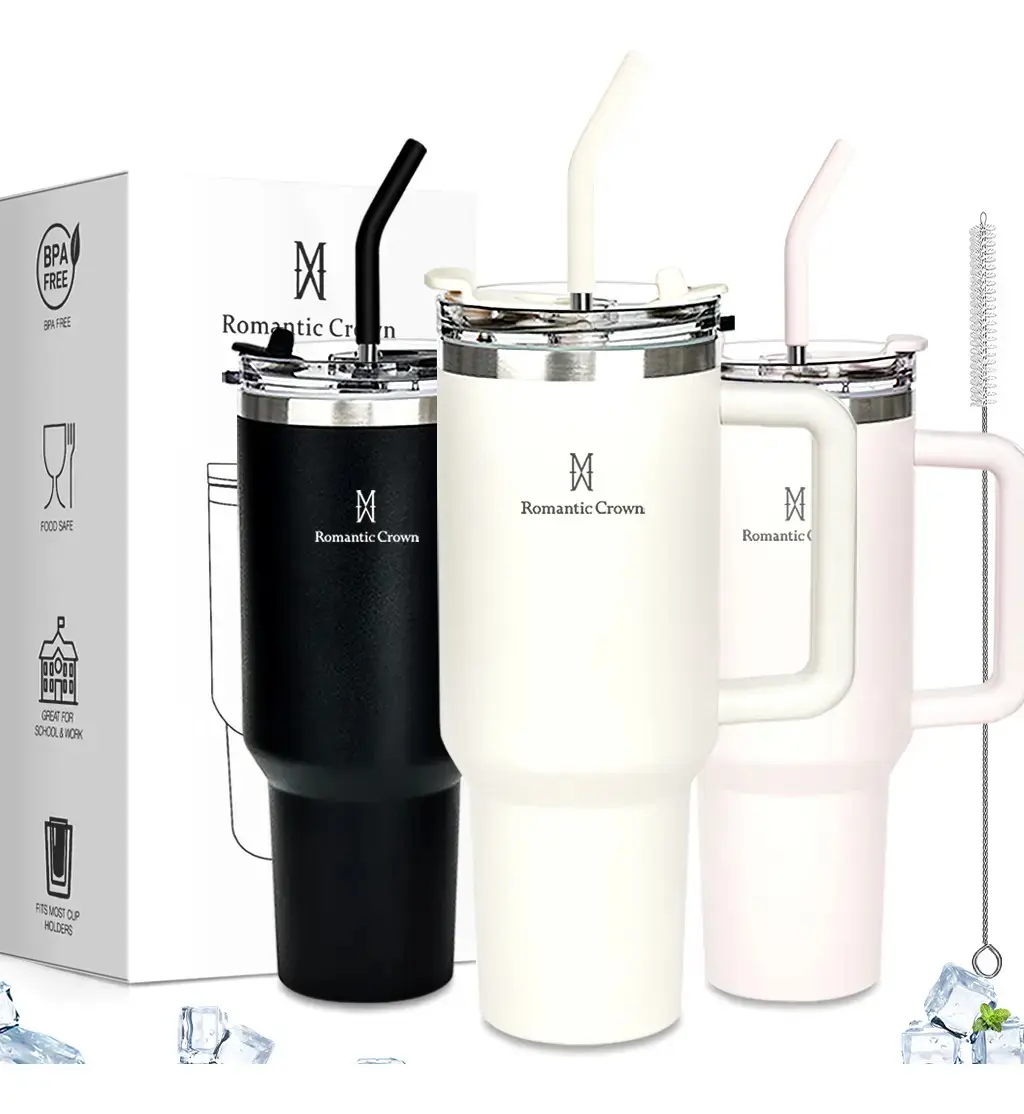 Copo Térmico Gigante 1,2l Inox Com Tampa E Inox Canudo Cor Branco Cor Pura / Material Fosco thumbnail 9
