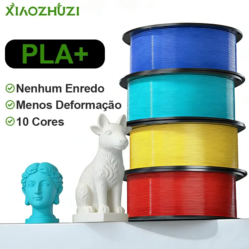 Os consumíveis para impressão 3D Xiaozhuzi, em particular o filamento PLA de 1,75 mm, são adequados para impressão em alta velocidade nas impressoras 3D Bambu Lab e Creality.