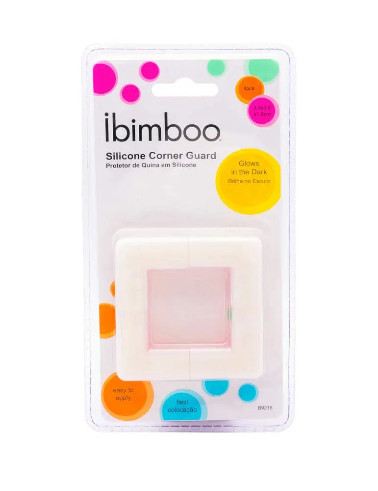 Ibimboo Protetor De Quina Em Silicone 1.5 Ibimboo Branco/Fluorescente Pequeno Pacote De 4