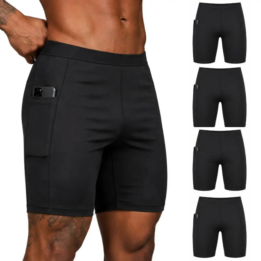 Kit 4 Short Térmico Bermuda Ciclista Com Bolso Segunda Pele Proteção UV Meia Coxa