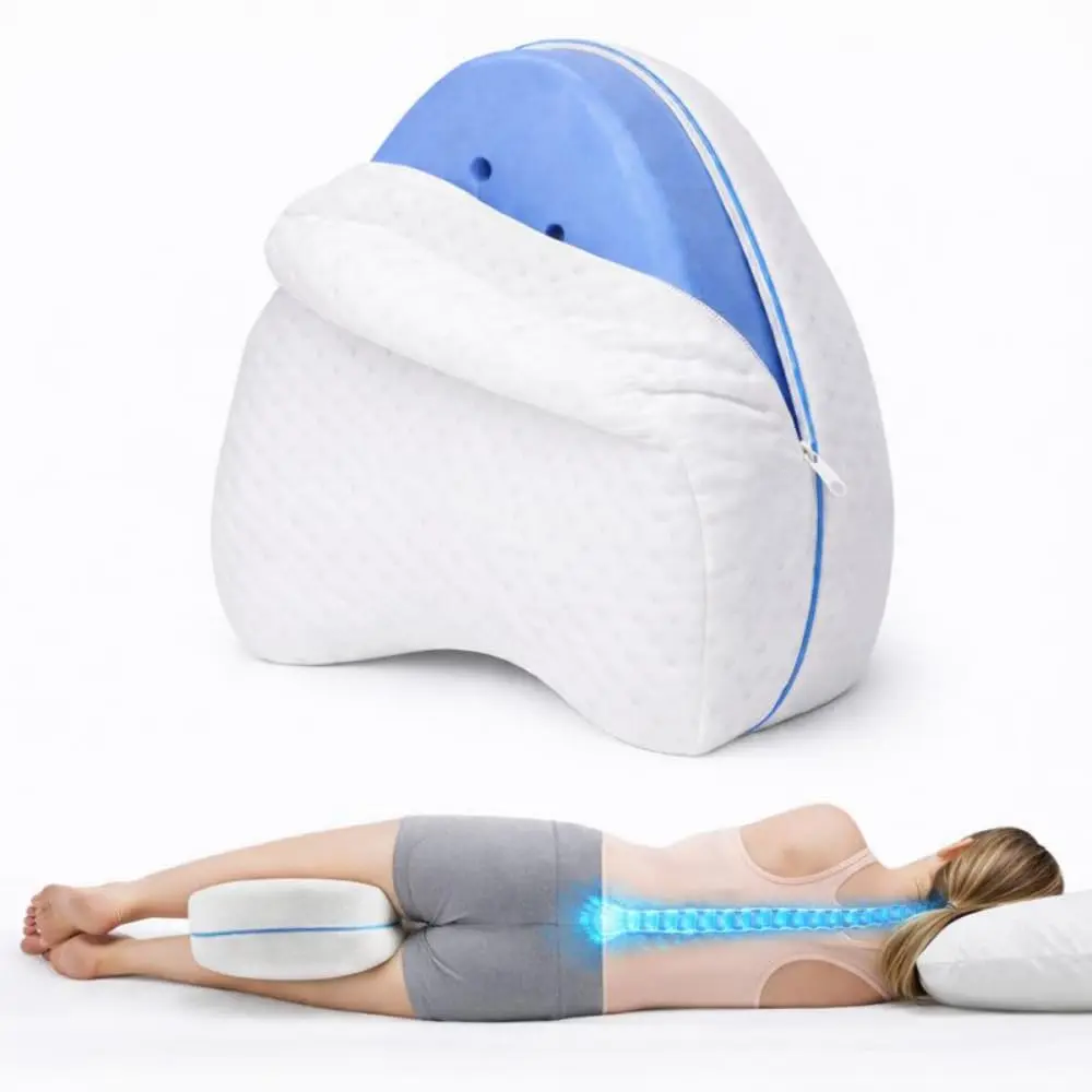 Almofada Ortopédica de Espuma de Memória para Pernas e Joelhos | Travesseiro Ergonômico, Alívio de Dor Lombar e Ciática, Apoio Anatômico para Dormir - 1