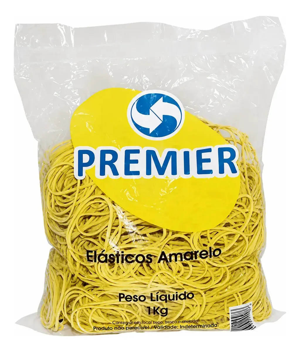 Elástico de Borracha Premier Amarelo 1kg Pacote C/ 1200 Unid