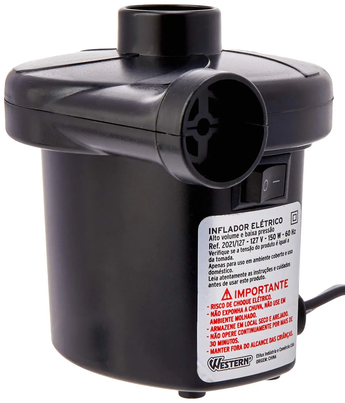 Inflador Elétrico 127 V, Western, 2021-127, Preto