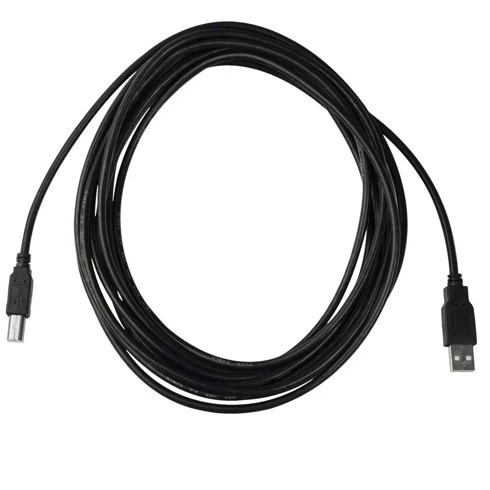 Cabo USB Para impressora PlusCable USB 2.0 PC-USB5001 - 5 Metros A Macho para B Macho Taxa de transferência de até 480Mbps, Preto - 1