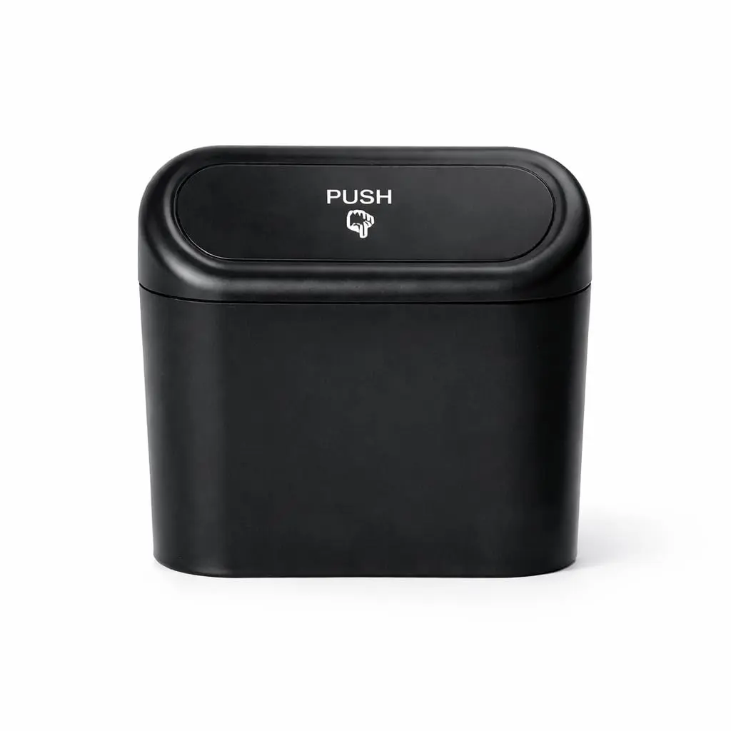 Lixeira para Carro com Tampa Push e Gancho Compacta | Instalação Fácil e Abertura Rápida para Manter o Carro Organizado