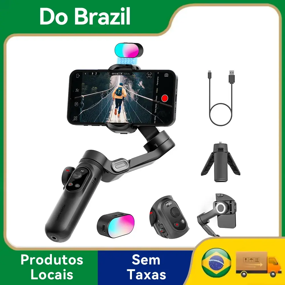 AOCHUAN Smart X Pro Estabilizador Para Smartphone Portátil Gimbal 3 Eixos Com Carregamento Sem Fio Para IPhone 15 14 13 - 1