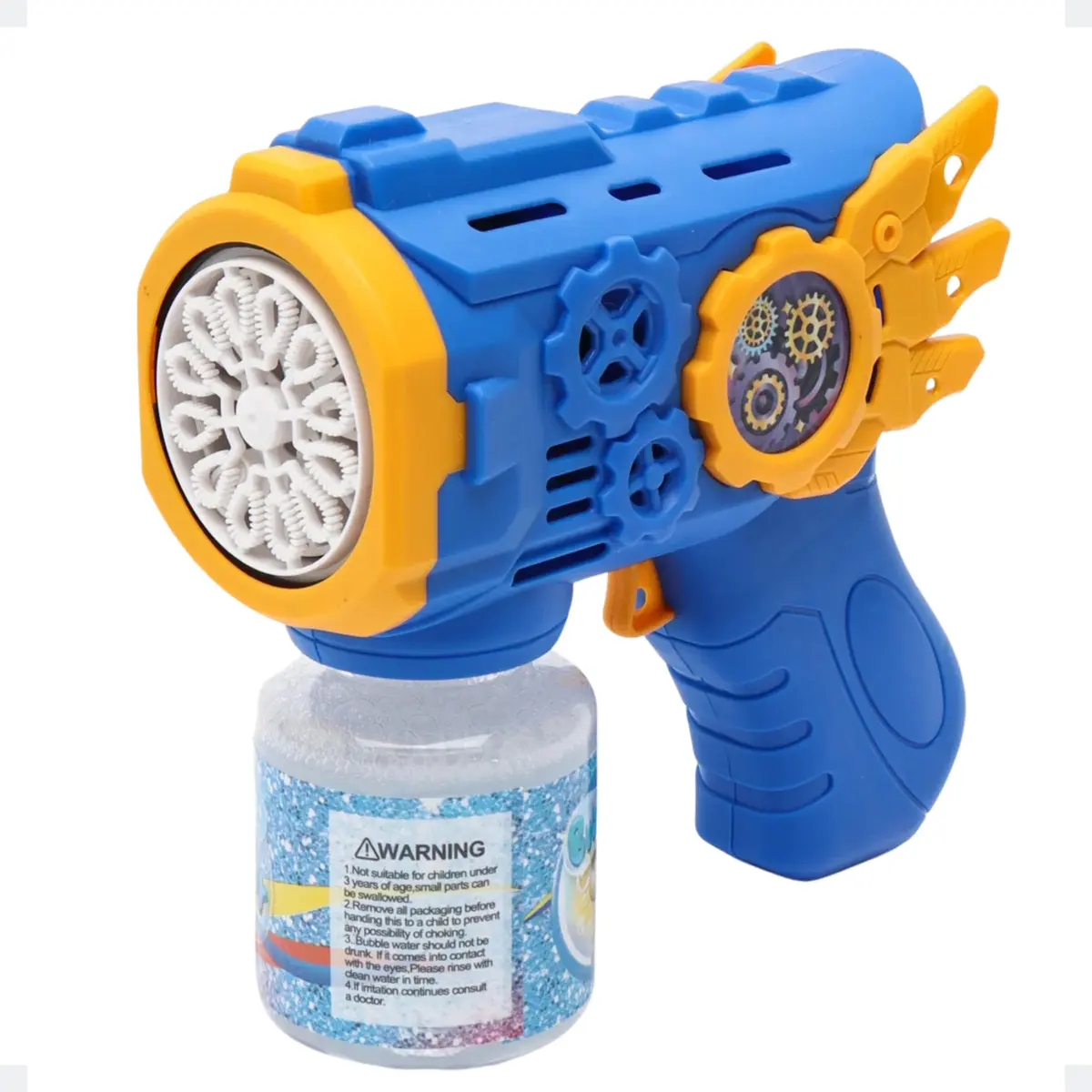 Pistola de Bolhas de Sabão Infantil Automática Lança Bolhas com Refil Brinquedo para Crianças (Azul) - 1