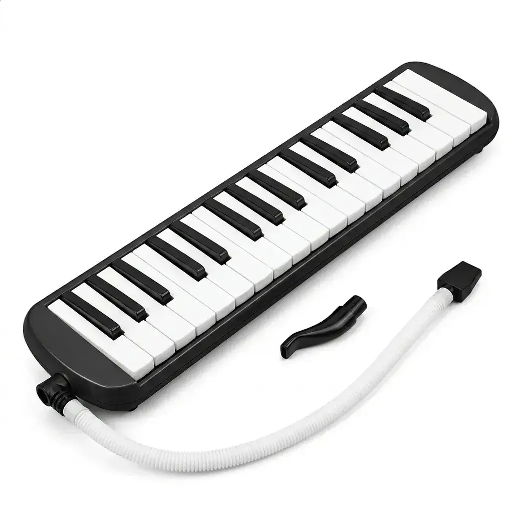 Escaleta Teclado Sopro Musical 32 Teclas PRETO Instrumento Portátil Estudo Iniciante Aulas Melodias Prática