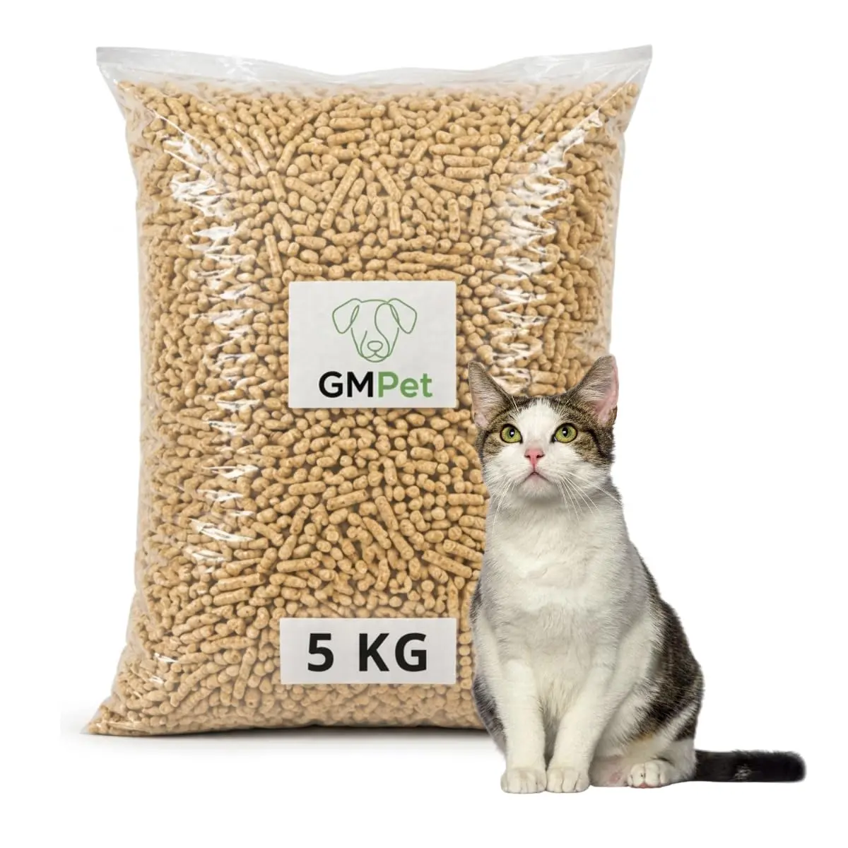 Areia Para Gatos 5KG Granulado De Madeira Sanitario Higienico | 100% Natural, Alta Absorção, Controle de Odores, Descartável no Vaso, Substituto de Areia