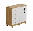 Cômoda Infantil Peroba Duda Plus com 1 Porta, 4 Gavetas, 1 Prateleira e 95,3 cm de Largura - Branco e Amêndoa - 1