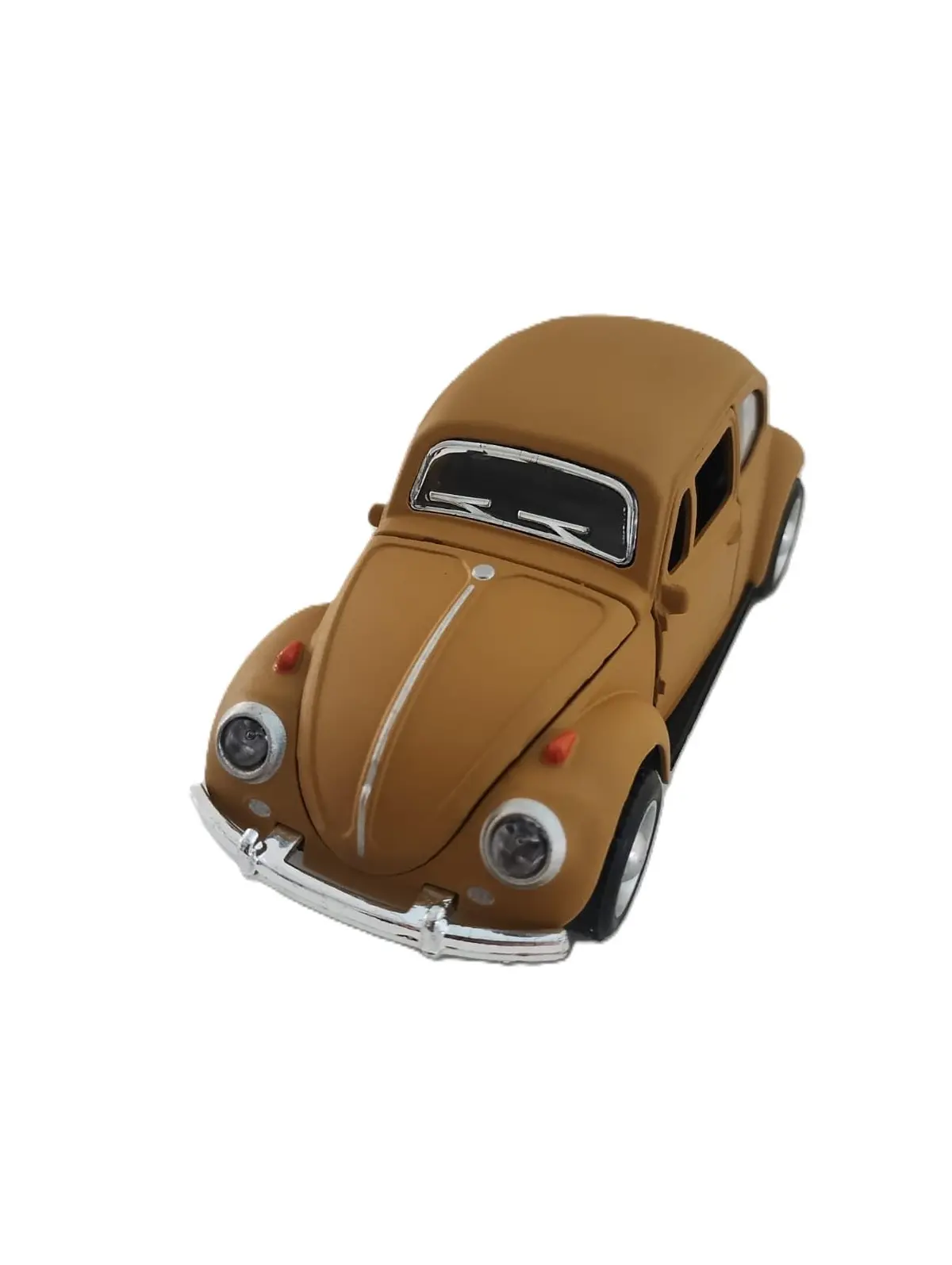Fusquinha Clássico Miniatura Coleção 1:32, Carrinho de Ferro, Cor Fosca, com Fricção, Abre Portas e Capô, 12 CM (Marrom)