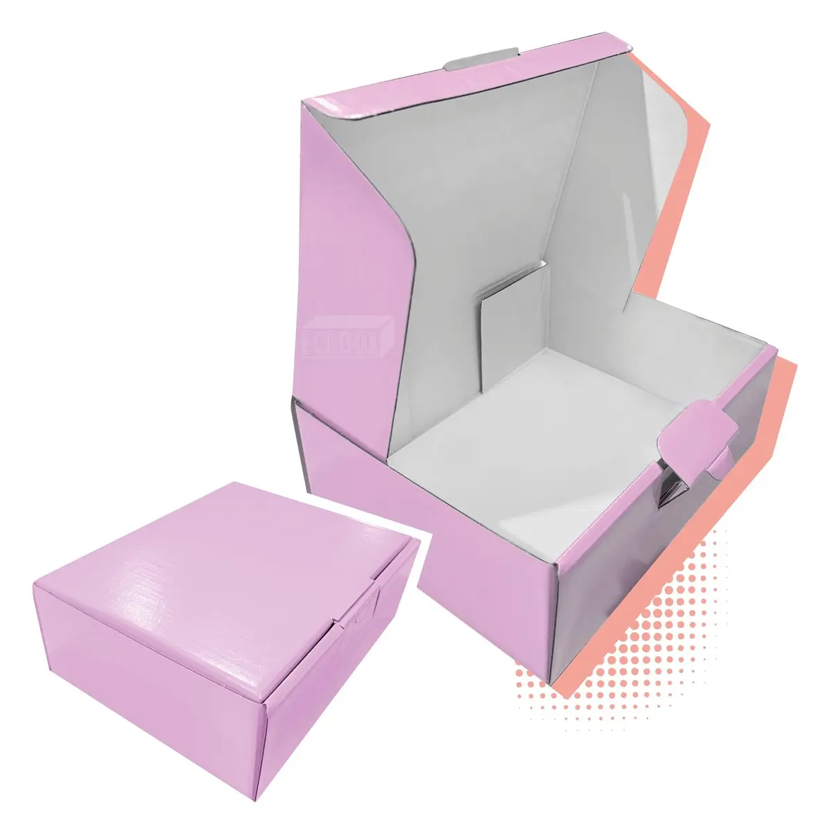 Kit 20 Caixas de Papelão Montável 20x16x7cm Para Correio, Marketplace e E-commerce Resistente, Sustentável e Fácil de Montar Eco Box (Rosa)