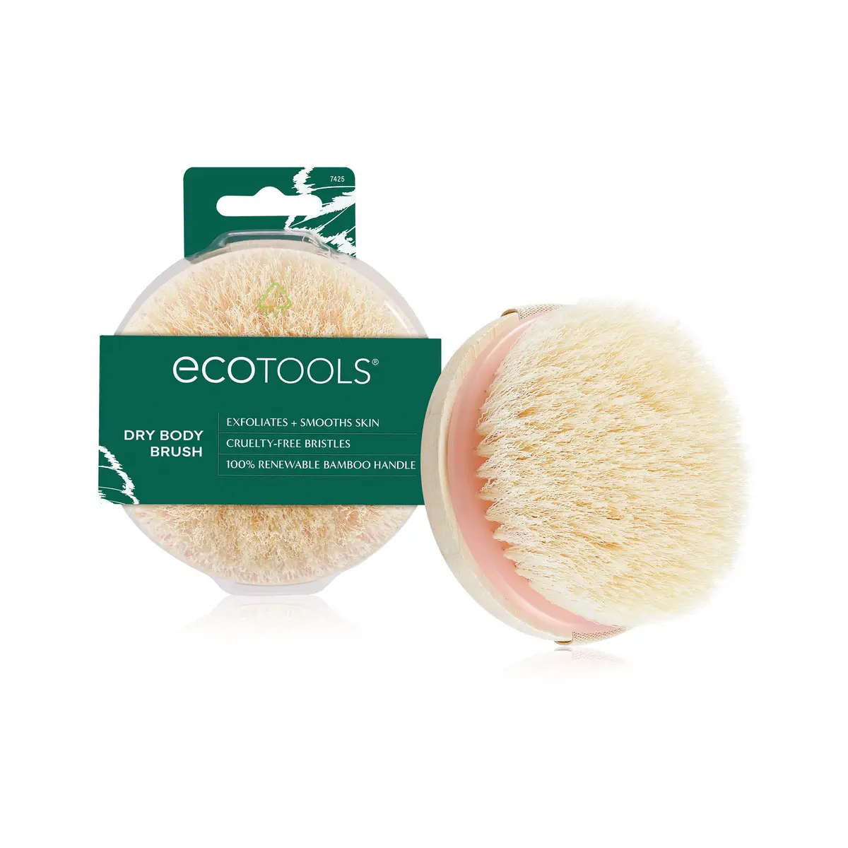EcoTools Escova de corpo seco, para rotina de cuidados com a pele pós-chuveiro e banho, remove a sujeira e promove a circulação sanguínea, ajuda a reduzir a aparência da celulite, ecológica, vegana e