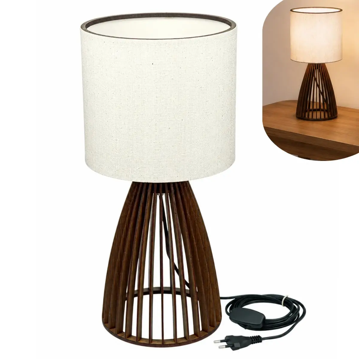 Abajur de Mesa Sile com Cúpula Clara