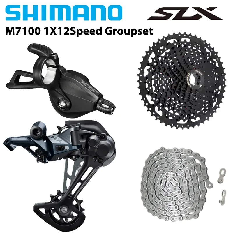 Shimano deore slx m7100 1x12s grupo alavanca de mudança desviador traseiro m6100 corrente sunshine hg cassete 12s 46t 50t 52t peças da bicicleta