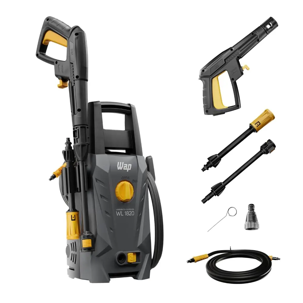 WAP Lavadora de Alta Pressão WL 1820, 1500 PSI, 1400W, 220V | Agulha Desobstruidora, 330L/h, Bic0 Ajustável, 1500psi, 1400W