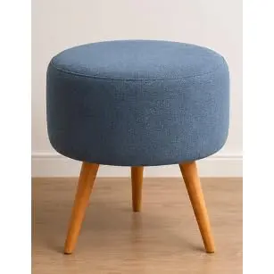 Puff Redondo Pé Palito 47 x 36 cm até 130 kg com Kit de Montagem(Azul) | Puff redondo de 47 cm de altura e 36 cm de largura, capacidade de até 130 kg, com 3 pés e kit para montagem.