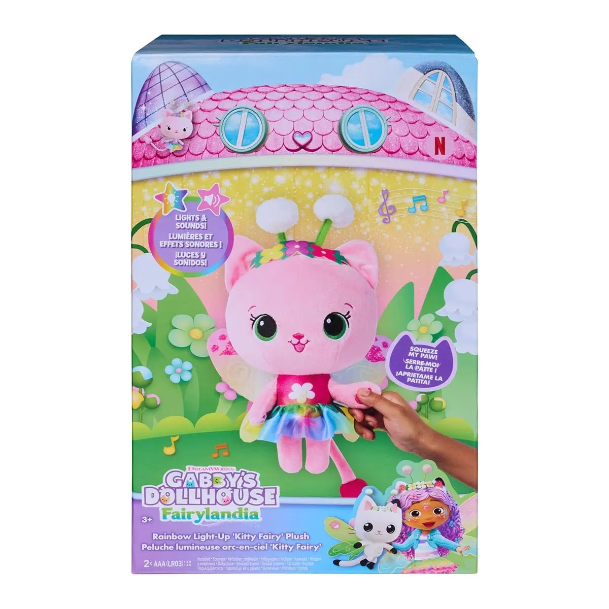 Pelucia 12" Kitty Com Luz E Som Fairylandia, Gabbys Dollhouse, Sunny - Ecommerce
