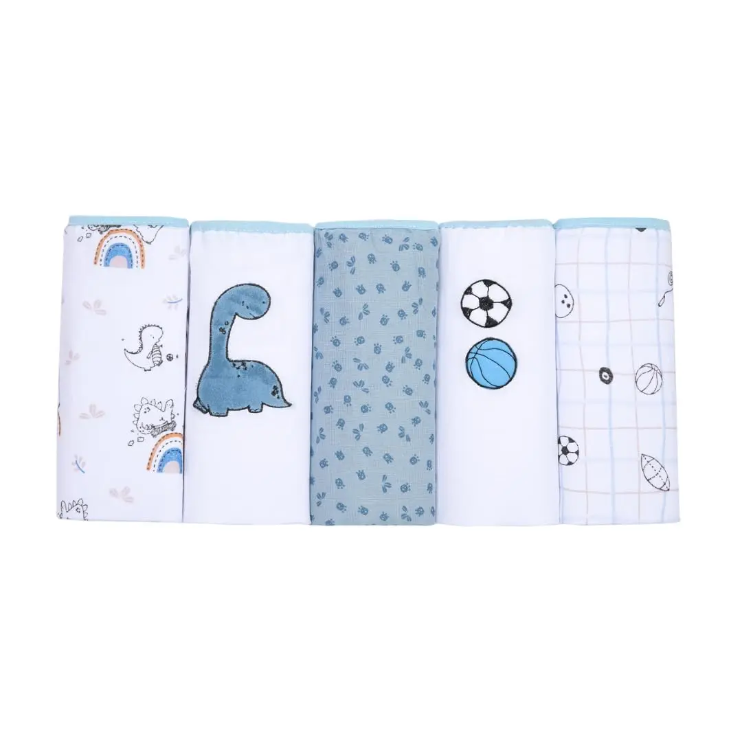 Fralda de Pano Soft Premium Papi Baby 80cm x 80cm 5 Unidades, Dino Esportes - 1