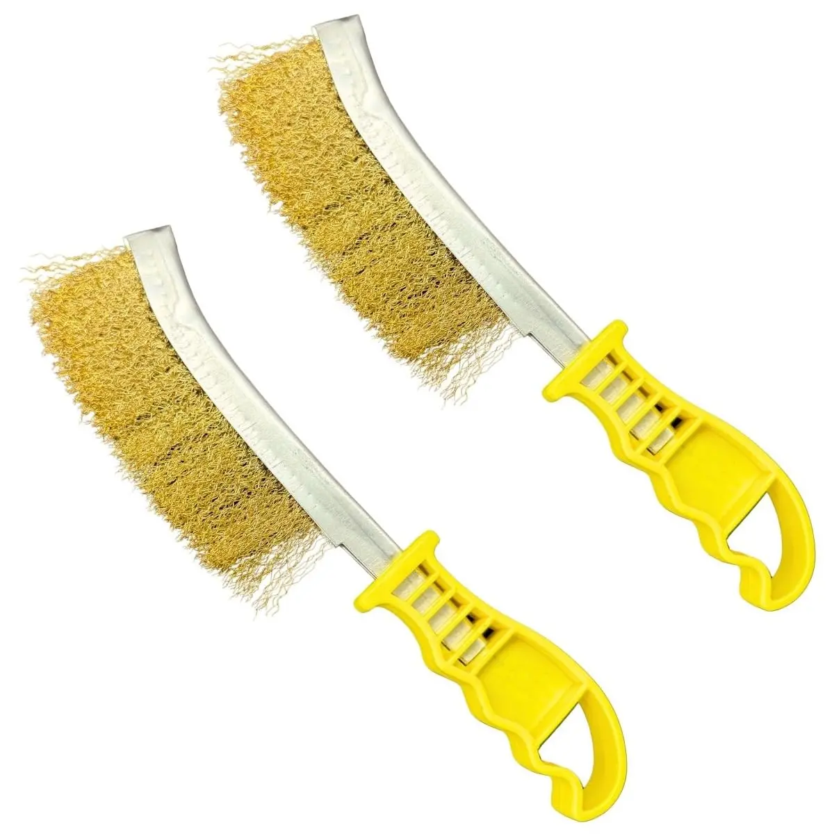 Kit 2 Escova de Aço Manual Com Cabo Limpar Churrasqueira Grelha Limpeza