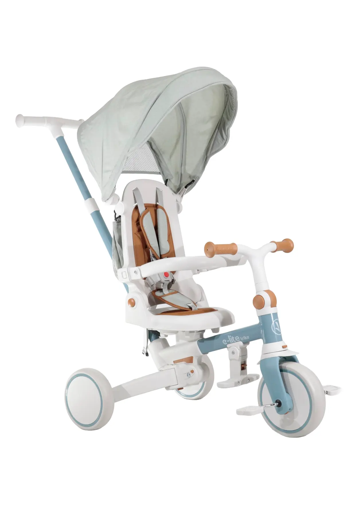 Triciclo Infantil Multifuncional E-lite Trike 5 em 1 Off White e Azul - Premium Baby