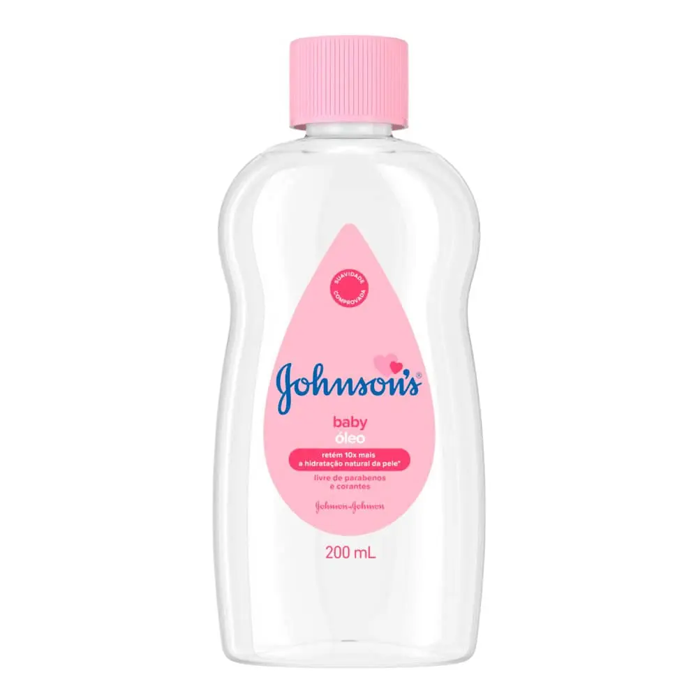 Óleo Hidratante para Bebê Johnson's Baby, Puro, 200ml | Fragrância Suave, Barreira Protetora