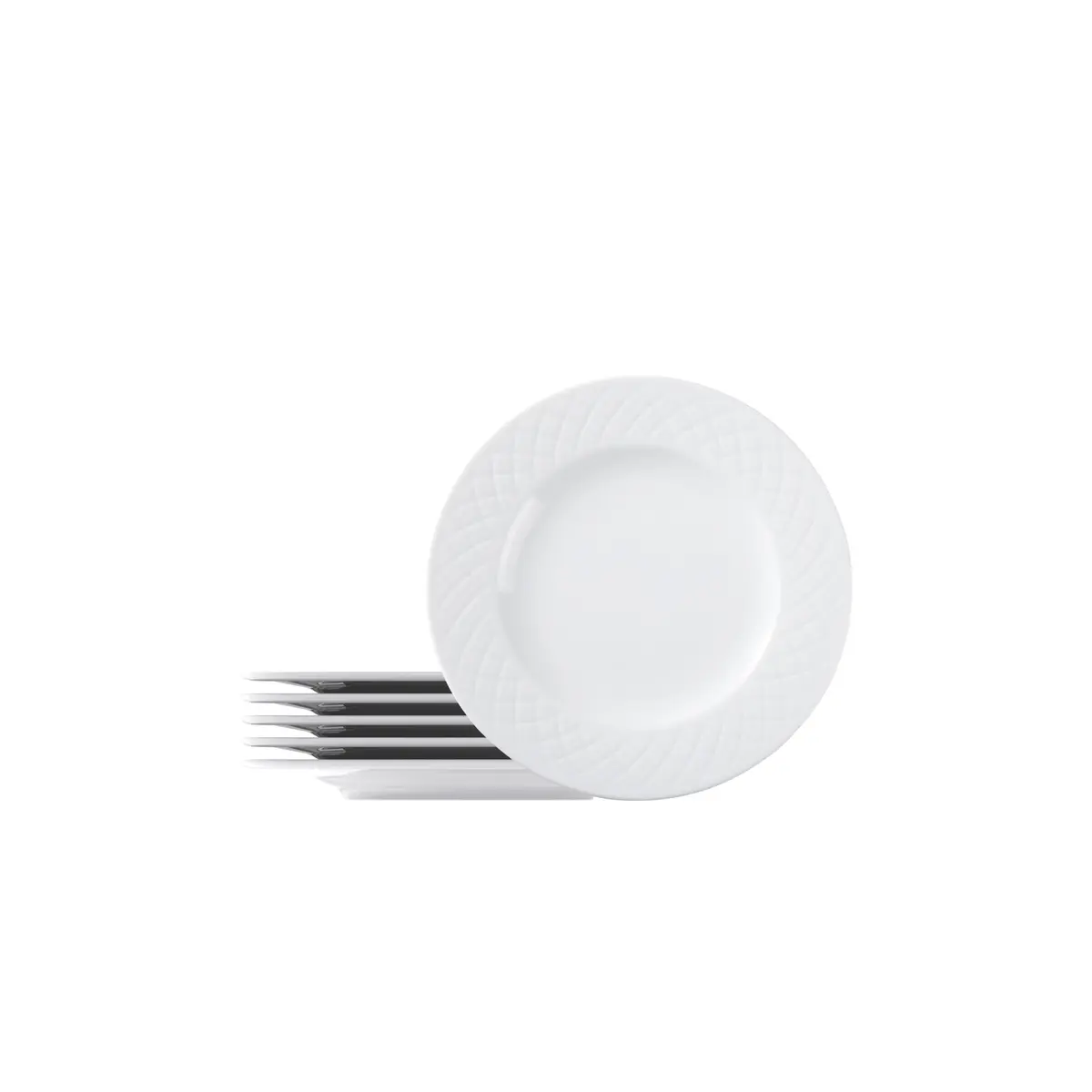 Kit Prato Sobremesa Tramontina Ingrid em Porcelana Decorada 21 cm 06 Peças