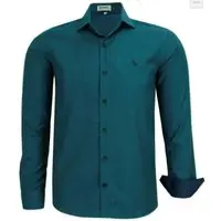Camisa Social Amil Safrom Comfort Algodão/Poliéster Macia e Fácil de Passar Petróleo - 1