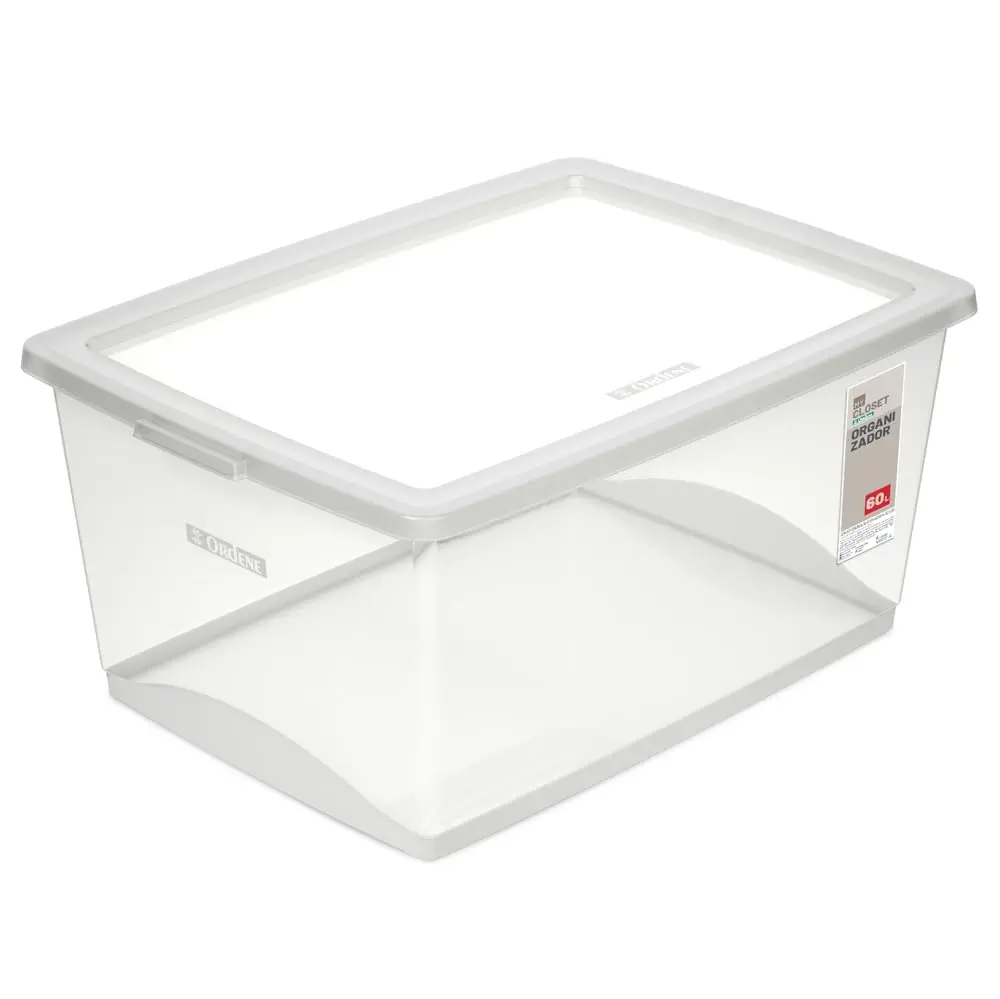 Organizador com Trava Ordene Br Cristal 60L