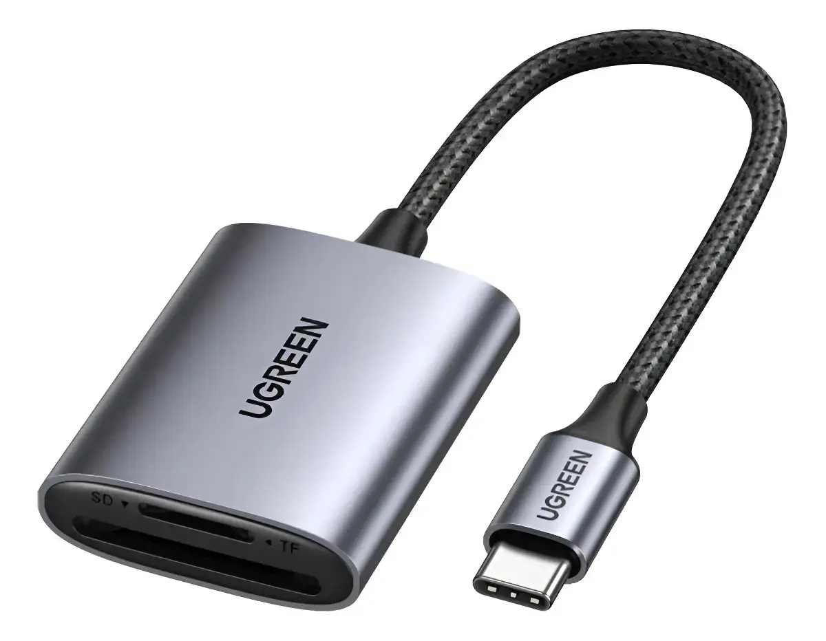 Leitor Cartão Ugreen Memória Usb C Para Cartão Micro Sd E Sd Cor Prata