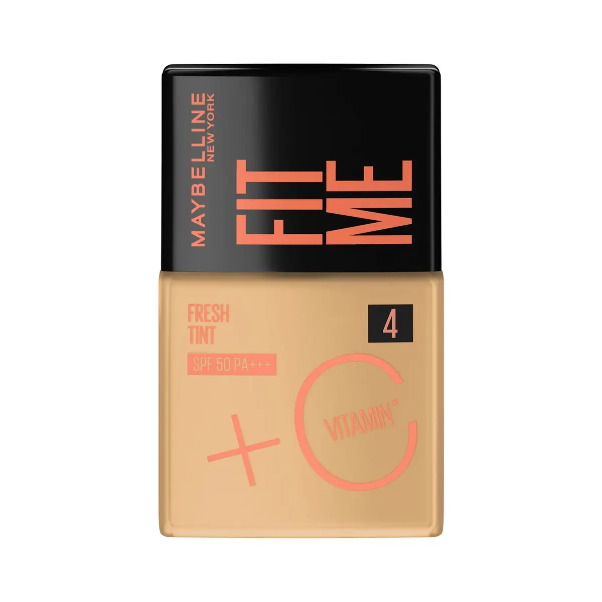 Base Líquida Fit Me Fresh Tint Vitamina C Maybelline FPS50 Cor 04 30ml | Efeito glow natural, controla a oleosidade e uniformiza o tom da pele com proteção solar diária