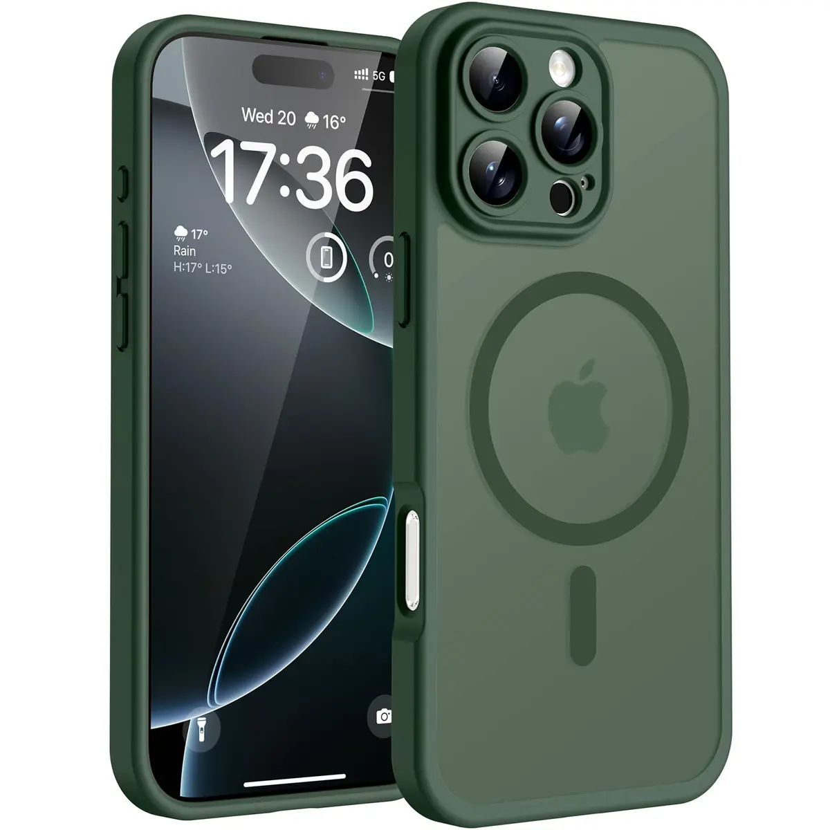 TOCOL Capa Capinha para iPhone 16 Pro Max Case 6.9 Pol, Verde Alpine | Compatível com MagSafe, Tampa da Câmera, Proteção Total e Militar, Antichoque, Anti-impressões, Fosco Translúcido