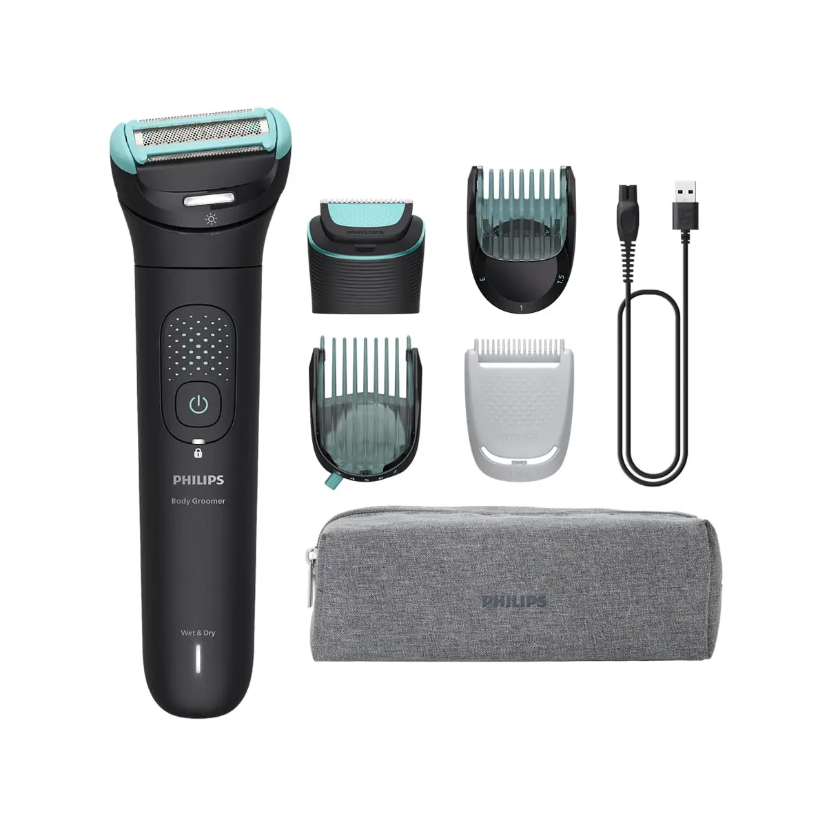 Philips Aparador de Pelos do Corpo Série 7000 com Luz OptiLight | Barbeia e apara qualquer zona do corpo com total conforto | Cabeça 2D flexível | 100% À prova d’água | BG7470/15