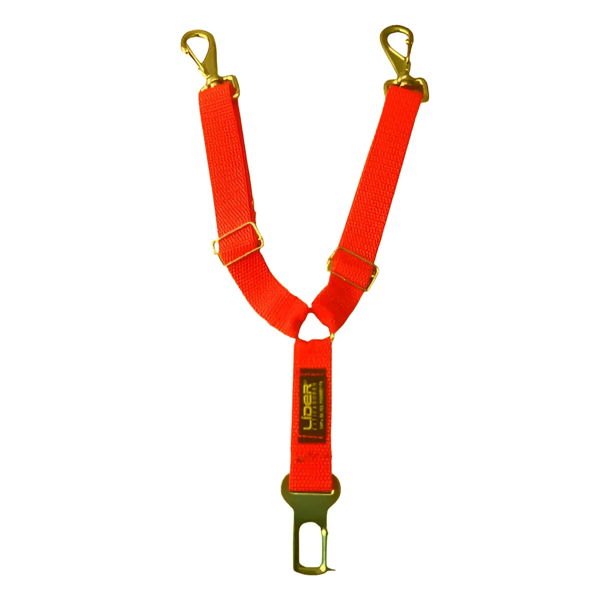 Cinto de Segurança Duplo Ajustável para Cães e Gatos Líder Esticadores, Cor Vermelho - 1