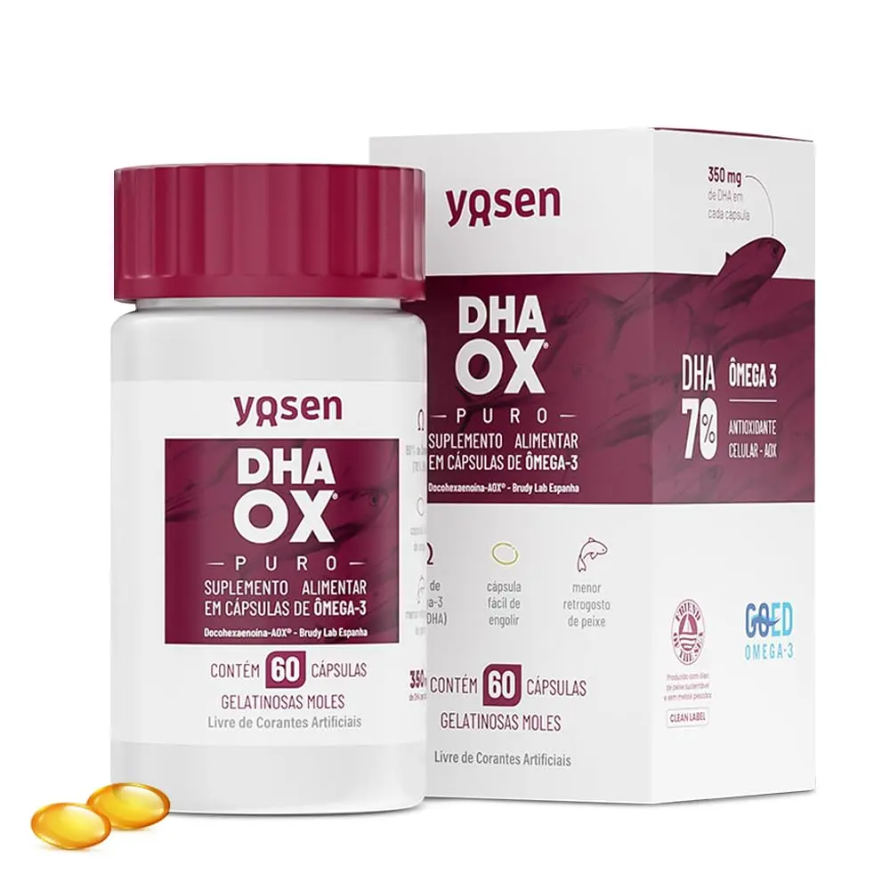 Novo DHAOX PURO Yosen - 60 Cápsulas - Ciência, Tecnologia e Inovação Em Um Novo Conceito de Ômega-3