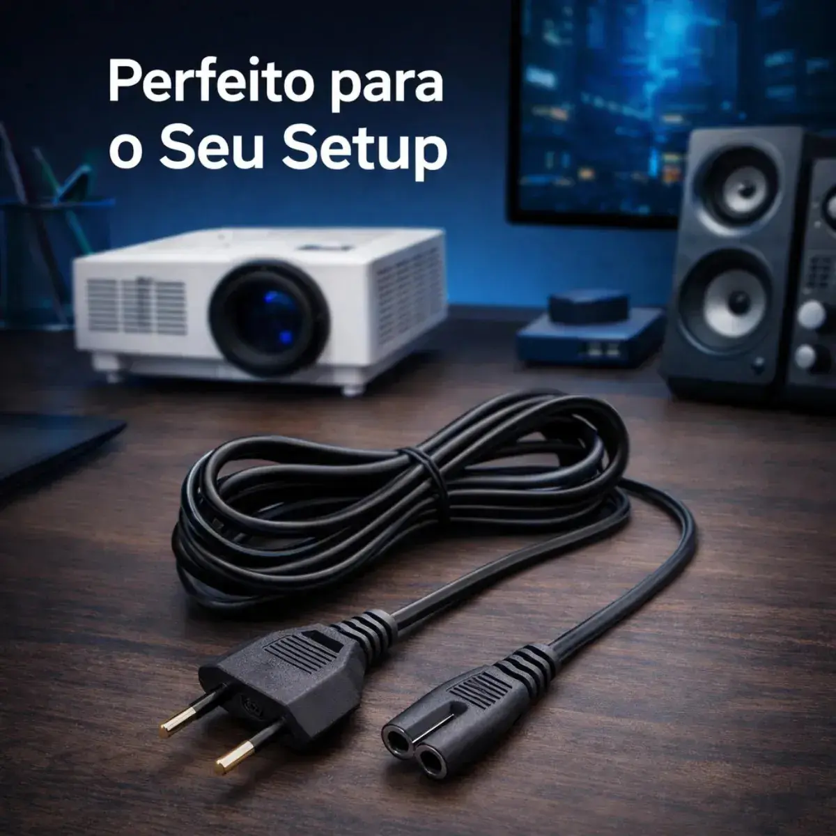 Cabo de Energia Força para Smart Tv Samsung Lg Philco Tcl Monitor Ps3 Ps4 Ps5 Impressora JBL BOMBOX Rádio Caixa de Som Tipo 8 Bivolt 127/220V - Tech 022 thumbnail 5