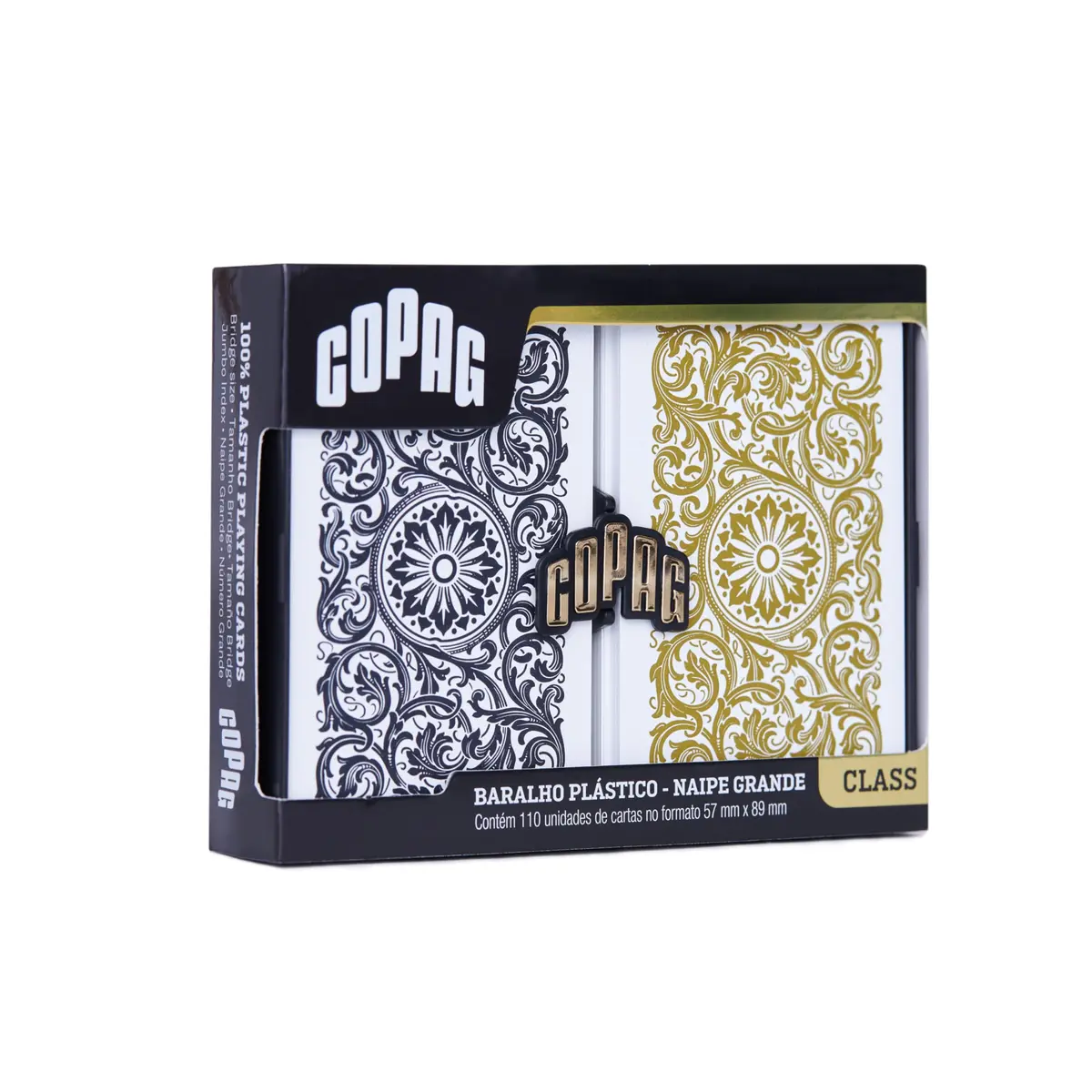 Baralho Class Elite Estojo Duplo Naipe Grande - Preto/Dourado - Copag - 1