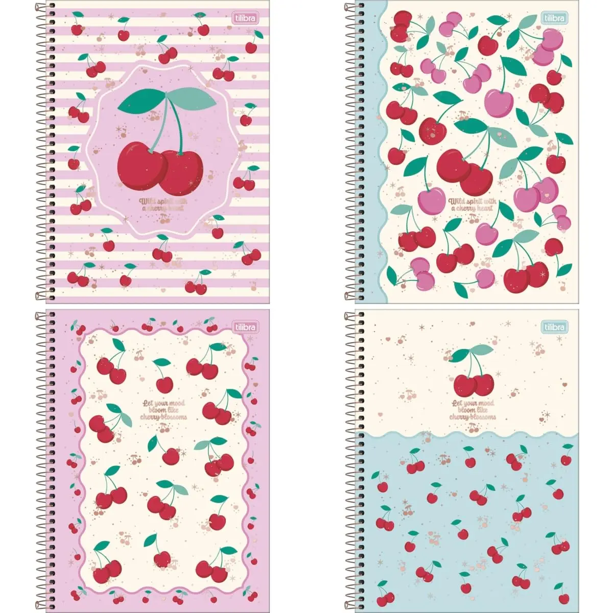 Cadernos Tilibra, 10 Matérias, 160 Folhas, Pack com 4 Unidades | Amarena