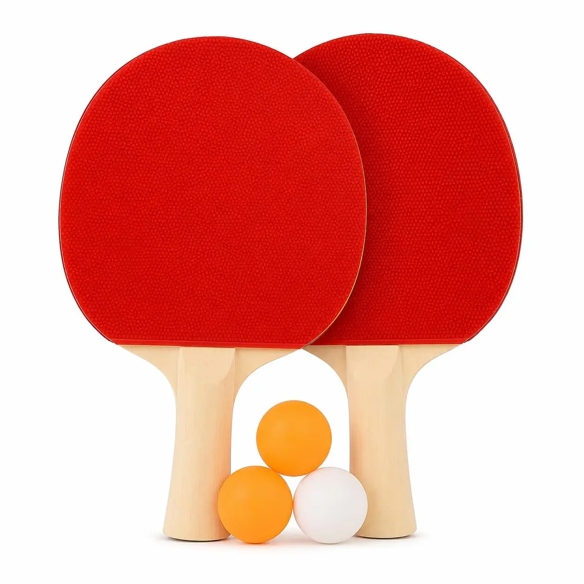 Kit Raquete Ping Pong Profissional - 2 Raquetes e 3 Bolas | Jogo de Tênis de Mesa Completo, Leve, Portátil - Para Lazer em Família e Diversão para Todas as Idades