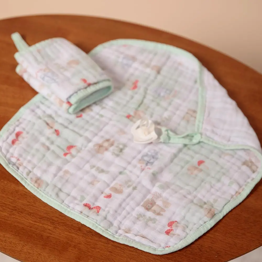 Papi Textil Paninho de Boca Soft Papi com Prendedor de Chupeta - 02 unidades, Floresta