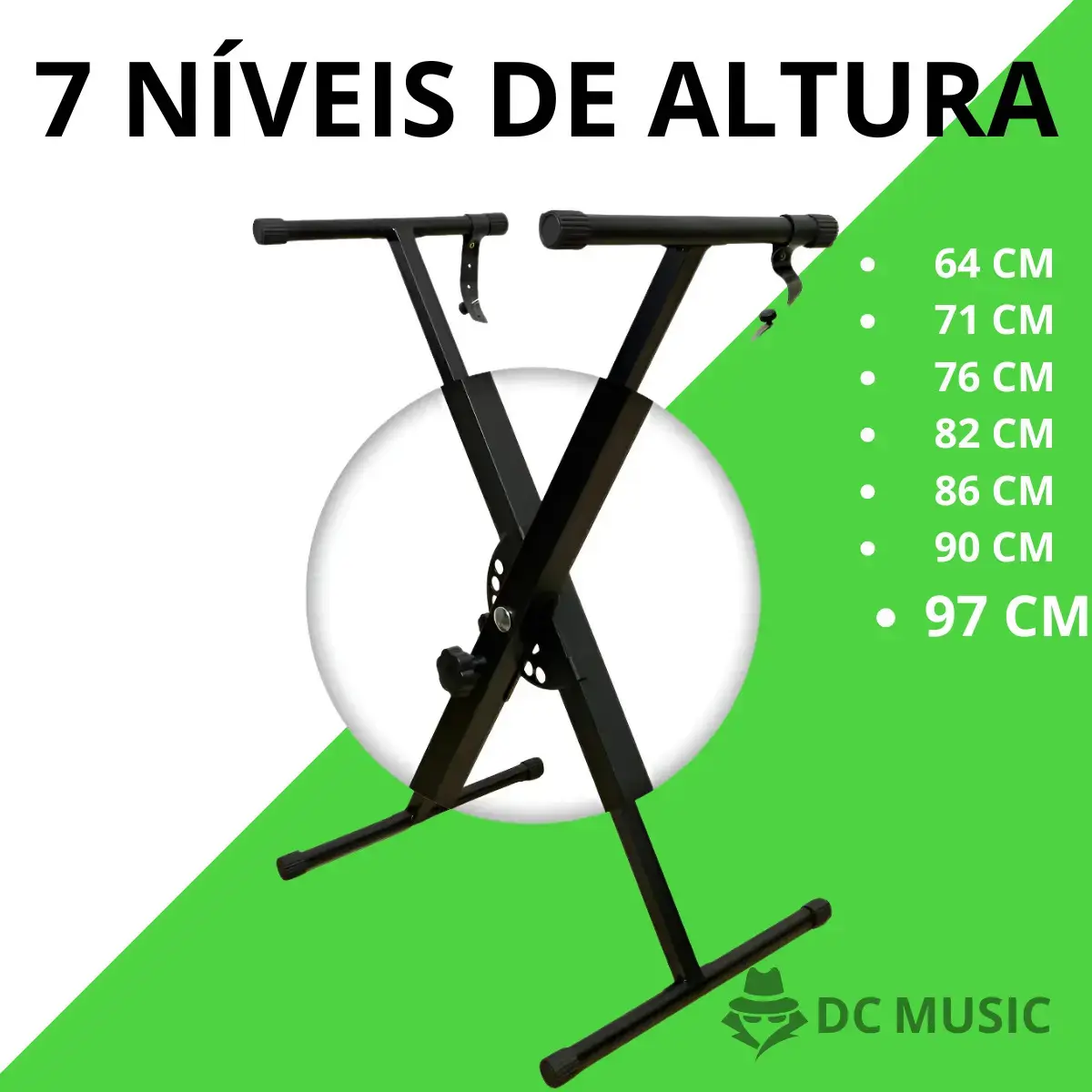 Suporte X Teclado Don Caprini 7 Níveis Ajustável Aço Carbono 20kg thumbnail 4