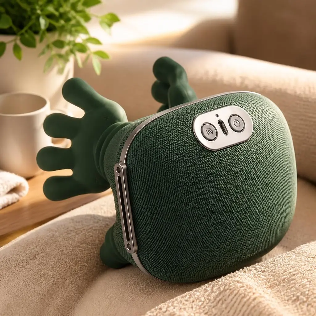 Massageador Elétrico Pescoço e Ombros Mãozinha 4D com Aquecimento Infravermelho, Recarregável USB-C, 3 Velocidades, Sem Fio, Shiatsu Cervical Trapézio Costas Lombar Pernas, Alívio de Tensão Muscular